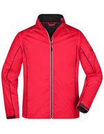 James&Nicholson 2-in-1 Herren Softshell-Jacke mit Ärmeln, Black/Red S, JN1122 – Red/Black