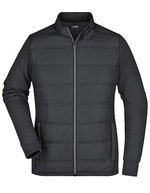 James&Nicholson Hybrid Sweat-Jacke taillierter Schnitt für Damen, Black S, JN1123 – Bild 2