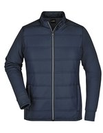 James&Nicholson Hybrid Sweat-Jacke taillierter Schnitt für Damen, Black S, JN1123 – Blu navy