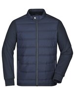 James&Nicholson Hybrid Sweat-Jacke mit Wattierung, Black M, JN1124 – Marine