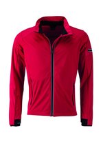 James&Nicholson Sportliche Softshell Jacke mit TPU-Membran, Black/Light Red S, JN1126 – Bild 1