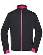 James&Nicholson Sportliche Softshell Jacke mit TPU-Membran, Black/Light Red S, JN1126 – Bild 2