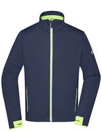 James&Nicholson Sportliche Softshell Jacke mit TPU-Membran, Black/Light Red S, JN1126 – Marine/Jaune vif