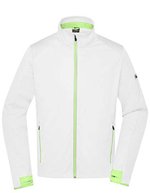 James&Nicholson Sportliche Softshell Jacke mit TPU-Membran, Black/Light Red S, JN1126 – White/Bright Green