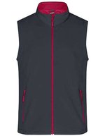 James&Nicholson Softshell Weste mit Microfleece für Herren, Black/Black S, JN1128 – Iron Grey/Red