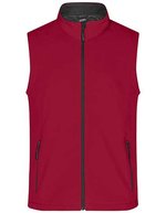 James&Nicholson Softshell Weste mit Microfleece für Herren, Black/Black S, JN1128 – Red/Black