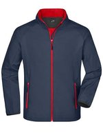 James&Nicholson Softshell-Jacke mit Fleece-Futter für Herren, Black/Black S, JN1130 – Iron Grey/Red