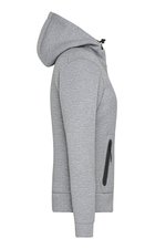 James&Nicholson Kapuzenjacke Slim Cut Melange für Damen, Dark Melange S, JN1143 – Bild 6