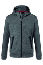 James&Nicholson Hooded Jacket mit Kängurutasche und Elastan, Dark Melange S, JN1144 – Bild 1