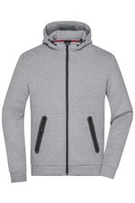 James&Nicholson Hooded Jacket mit Kängurutasche und Elastan, Dark Melange S, JN1144 – Bild 3