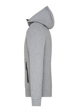 James&Nicholson Hooded Jacket mit Kängurutasche und Elastan, Dark Melange S, JN1144 – Bild 5