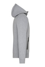 James&Nicholson Hooded Jacket mit Kängurutasche und Elastan, Dark Melange S, JN1144 – Bild 6