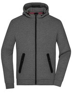 James&Nicholson Hooded Jacket mit Kängurutasche und Elastan, Dark Melange S, JN1144 – Bild 2