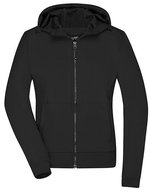 James&Nicholson Softshelljacke mit Kapuze für Damen, Black/Black XS, JN1145 – Bild 2