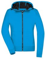James&Nicholson Softshelljacke mit Kapuze für Damen, Black/Black XS, JN1145 – Blue/Black