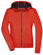 James&Nicholson Softshelljacke mit Kapuze für Damen, Black/Black XS, JN1145 – Flame/Black