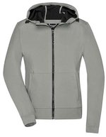 James&Nicholson Softshelljacke mit Kapuze für Damen, Black/Black XS, JN1145 – Light Grey/Black