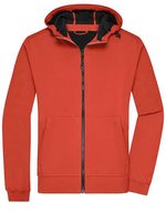James&Nicholson Softshelljacke mit Kapuze, Slim-fit für Herren, Black/Black S, JN1146 – Flame/Black