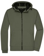 James&Nicholson Softshelljacke mit Kapuze, Slim-fit für Herren, Black/Black S, JN1146 – Olive/Camouflage