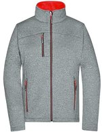 James&Nicholson Softshell Jacke mit Fleece-Innenseite für Damen, Dark Melange/Black XS, JN1147 – Dark Melange/Red