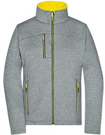 James&Nicholson Softshell Jacke mit Fleece-Innenseite für Damen, Dark Melange/Black XS, JN1147 – Dark Melange/Yellow