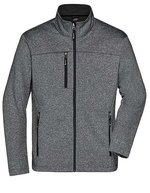 James&Nicholson Softshelljacke mit Fleece-Innenseite für Herren, Dark Melange/Black S, JN1148 – Bild 2