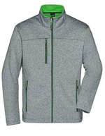 James&Nicholson Softshelljacke mit Fleece-Innenseite für Herren, Dark Melange/Black S, JN1148 – Dark Melange/Green