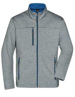 James&Nicholson Softshelljacke mit Fleece-Innenseite für Herren, Dark Melange/Black S, JN1148 – Dark Melange/Royal