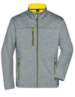 James&Nicholson Softshelljacke mit Fleece-Innenseite für Herren, Dark Melange/Black S, JN1148 – Dark Melange/Yellow