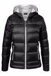 James&Nicholson Down Jacket with Hood and Zip for Women, Black/Silver (Solid) XS, JN1151 – image 3