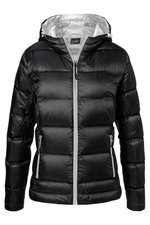 James&Nicholson Daunenjacke mit Kapuze und Reißverschluss für Damen, Black/Silver (Solid) XS, JN1151 – Bild 3
