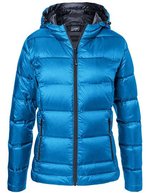 James&Nicholson Daunenjacke mit Kapuze und Reißverschluss für Damen, Black/Silver (Solid) XS, JN1151 – Blue/Navy