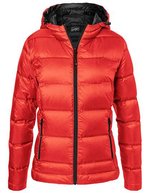 James&Nicholson Daunenjacke mit Kapuze und Reißverschluss für Damen, Black/Silver (Solid) XS, JN1151 – Flame/Black