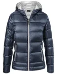 James&Nicholson Daunenjacke mit Kapuze und Reißverschluss für Damen, Navy/Silver (Solid) S, JN1151 – Bild 2