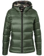 James&Nicholson Daunenjacke mit Kapuze und Reißverschluss für Damen, Black/Silver (Solid) XS, JN1151 – Olive/Camouflage