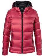 James&Nicholson Daunenjacke mit Kapuze und Reißverschluss für Damen, Black/Silver (Solid) XS, JN1151 – Red/Black