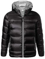 James&Nicholson Daunenjacke mit Kapuze und Steppung für Herren, Black/Silver (Solid) S, JN1152 – Bild 2