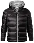 James&Nicholson Daunenjacke mit Kapuze und Steppung für Herren, Black/Silver (Solid) S, JN1152 – Bild 2