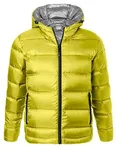 James&Nicholson Daunenjacke mit Kapuze und Steppung für Herren, Red/Black XL, JN1152 – Yellow/Silver (Solid)
