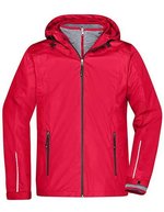 James&Nicholson 3-in-1-Jacke mit Fleece-Innenjacke für Herren, Black/Black S, JN1154 – Red/Black