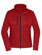 James&Nicholson Softshell-Jacke aus Recyclingmaterial für Damen, Black XS, JN1171 – Red