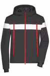 James&Nicholson Giacca da Sport Invernale con Imbottitura DuPont™ da Uomo – Black/White/Light Red