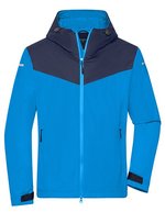 James&Nicholson Allwetterjacke aus recyceltem Polyester für Herren, Black S, JN1180 – Bright Blue/Navy/Bright Blue