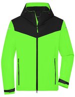 James&Nicholson Allwetterjacke aus recyceltem Polyester für Herren, Black S, JN1180 – Bright Green/Black