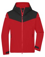James&Nicholson Allwetterjacke aus recyceltem Polyester für Herren, Black S, JN1180 – Light Red/Black/Light Red