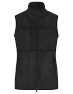 James&Nicholson Fleeceweste mit 5 Taschen für Damen, Black/Black XS, JN1309 – Bild 2