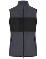 James&Nicholson Fleeceweste mit 5 Taschen für Damen, Black/Black XS, JN1309 – Carbonio/Nero