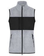 James&Nicholson Fleeceweste mit 5 Taschen für Damen, Black/Black XS, JN1309 – Chiaro Melange/Nero