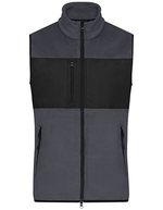 James&Nicholson Fleece Weste mit Taschen für Herren, Black/Black S, JN1310 – Carbon/Black