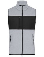 James&Nicholson Fleece Weste mit Taschen für Herren, Black/Black S, JN1310 – Light Melange/Black